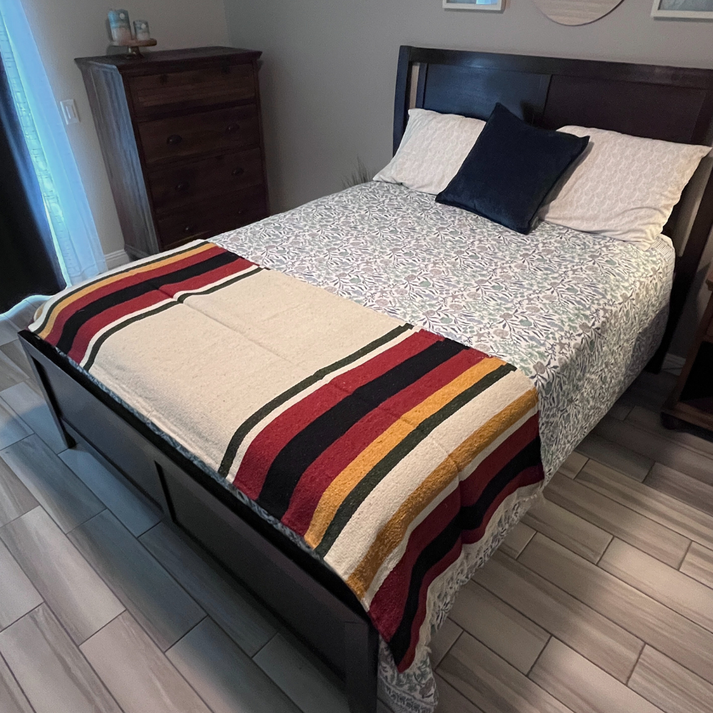 Wool Striped Mexican Blanket