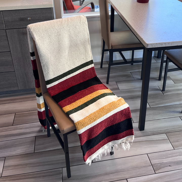 Wool Striped Mexican Blanket