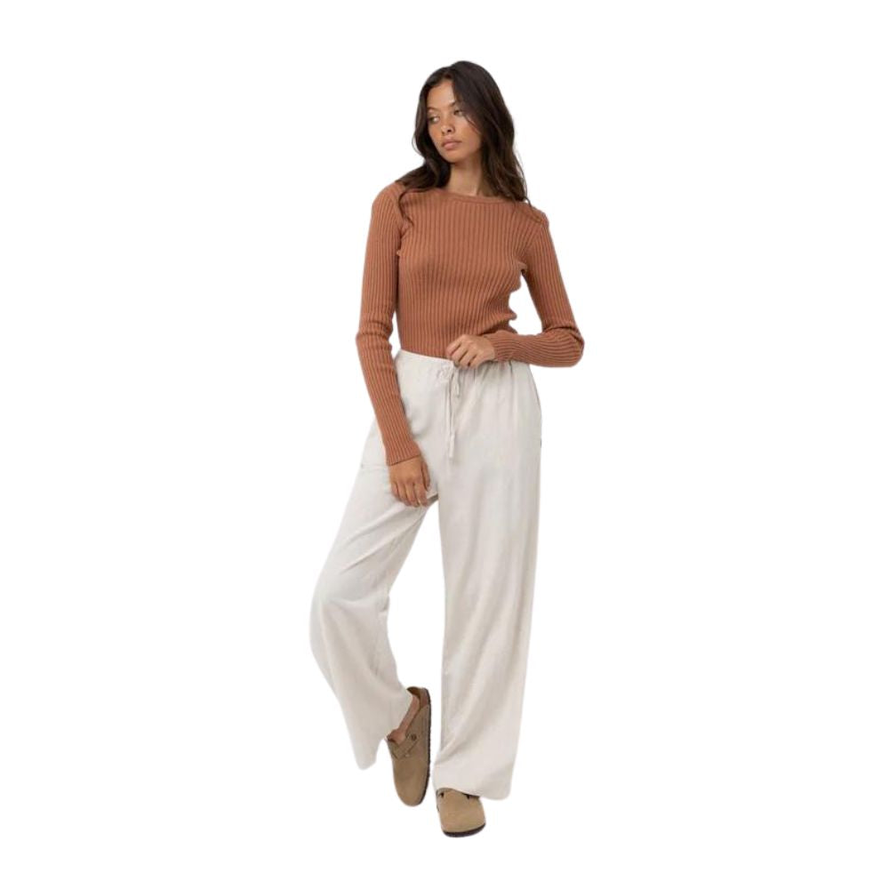 Classic Drawstring Pant - Oat (Size 6)