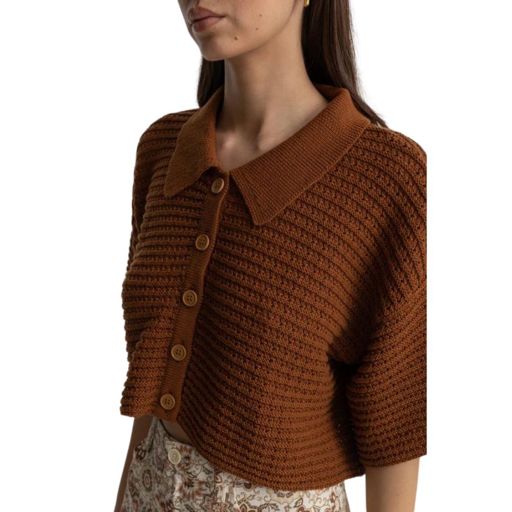 Evermore Knit Short Sleeve Shirt - Caramel