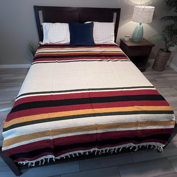 Wool Striped Mexican Blanket