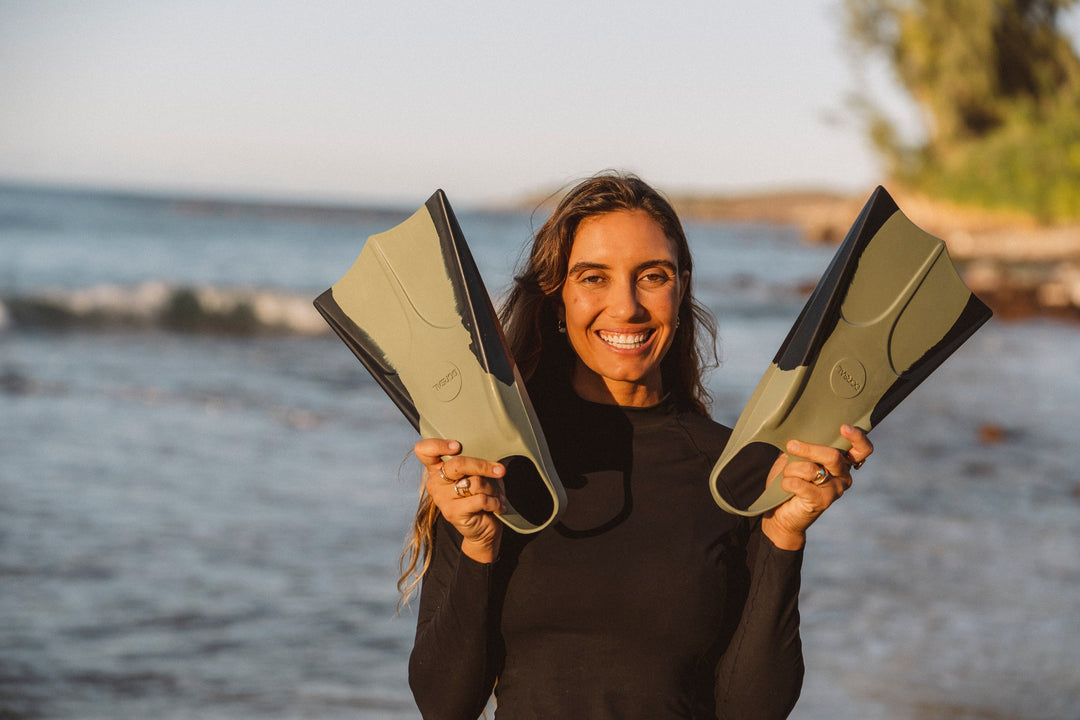 DORSAL Floating Bodyboard & Bodysurfing Swim Fins - Black/Green