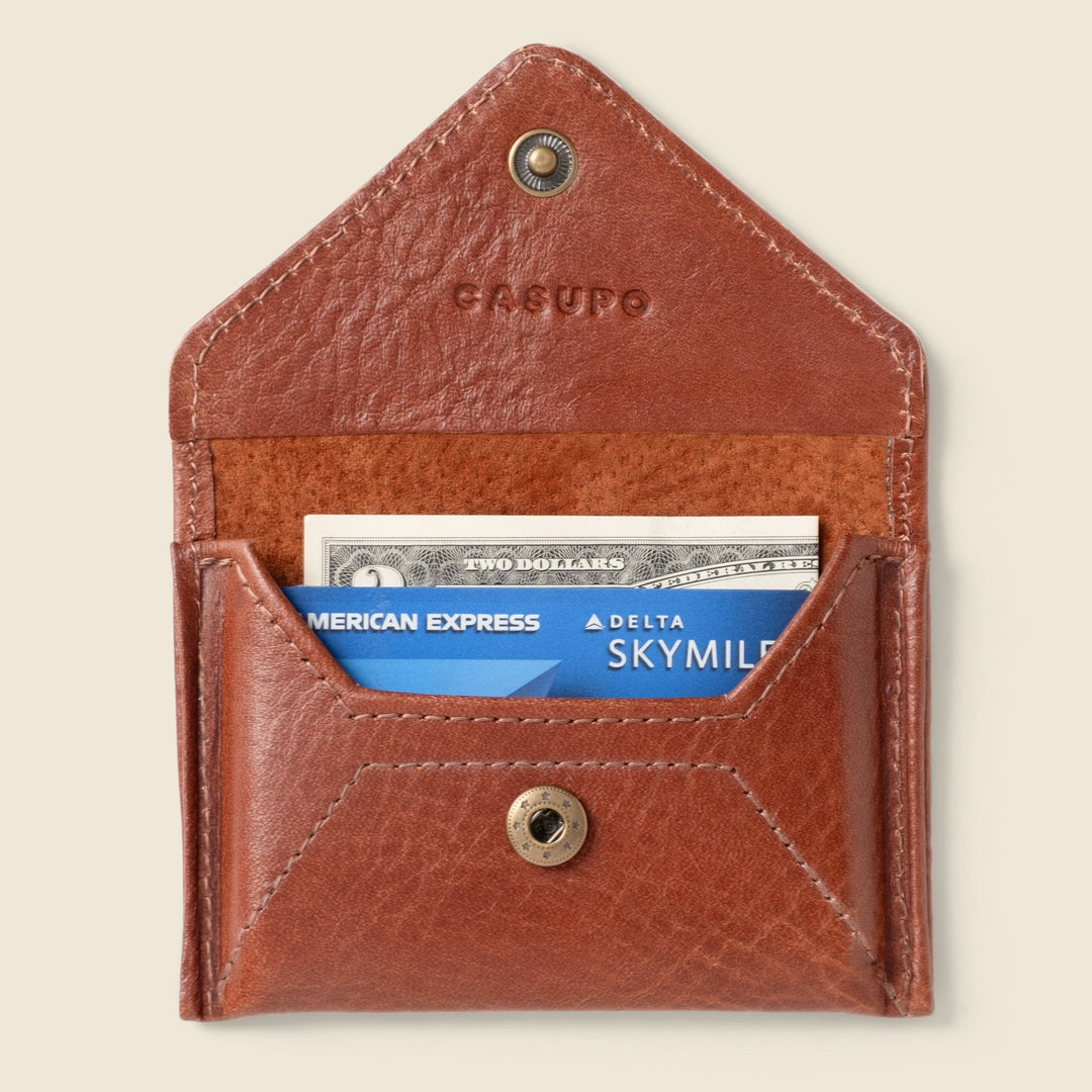 Mini Envelope Wallet with RFID Protection - Chocolate