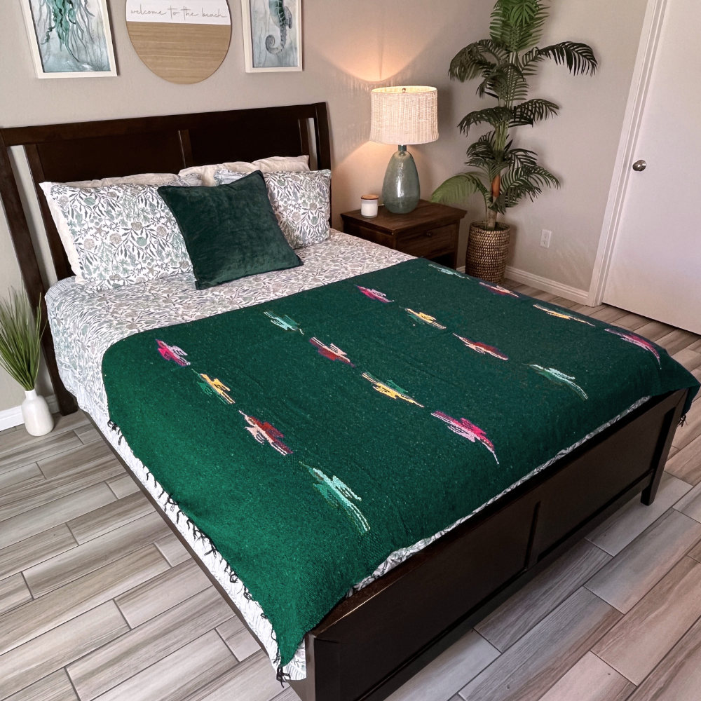 Dark Green Baja Thunderbird Blanket