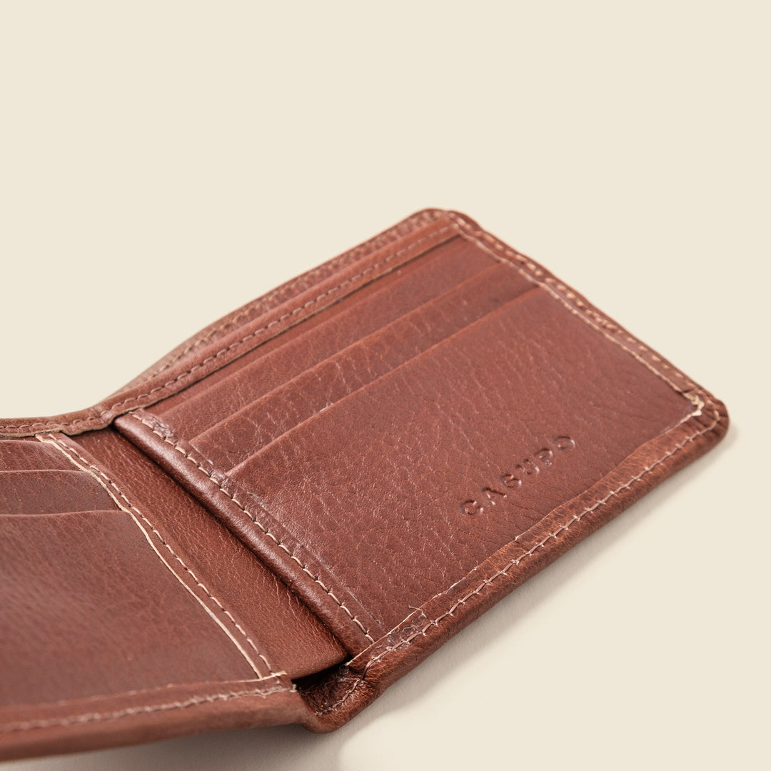 Large Billfold Wallet with RFID protection - Chocolate