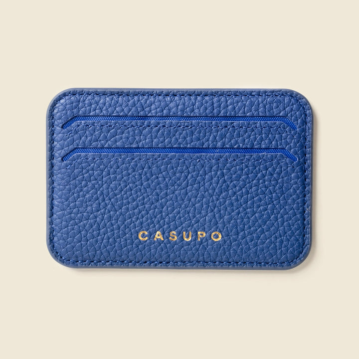 Mag Safe Leather Wallet with RFID - Cobalt