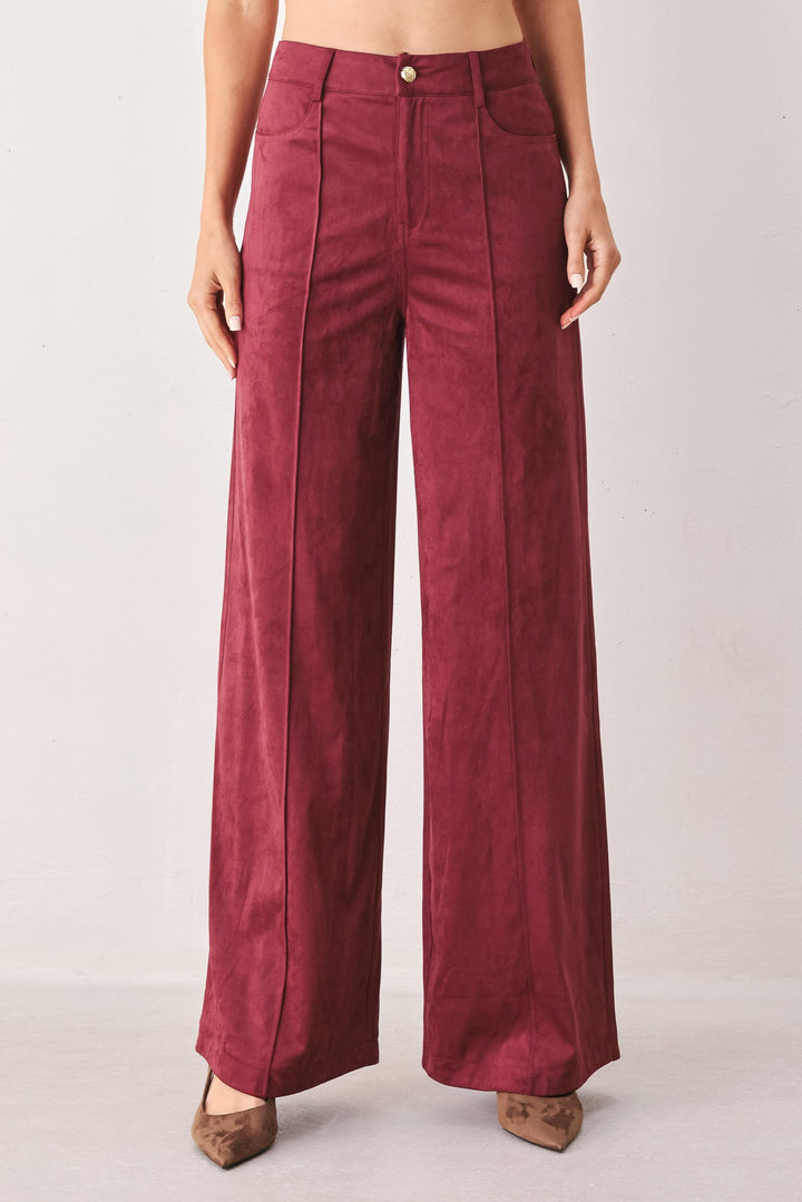 BROWN SUGAR FAUX SUEDE PANTS