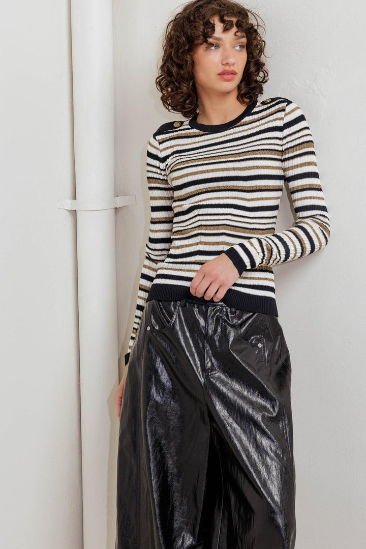 SWEET STRIPE MUSE SWEATER KNIT TOP