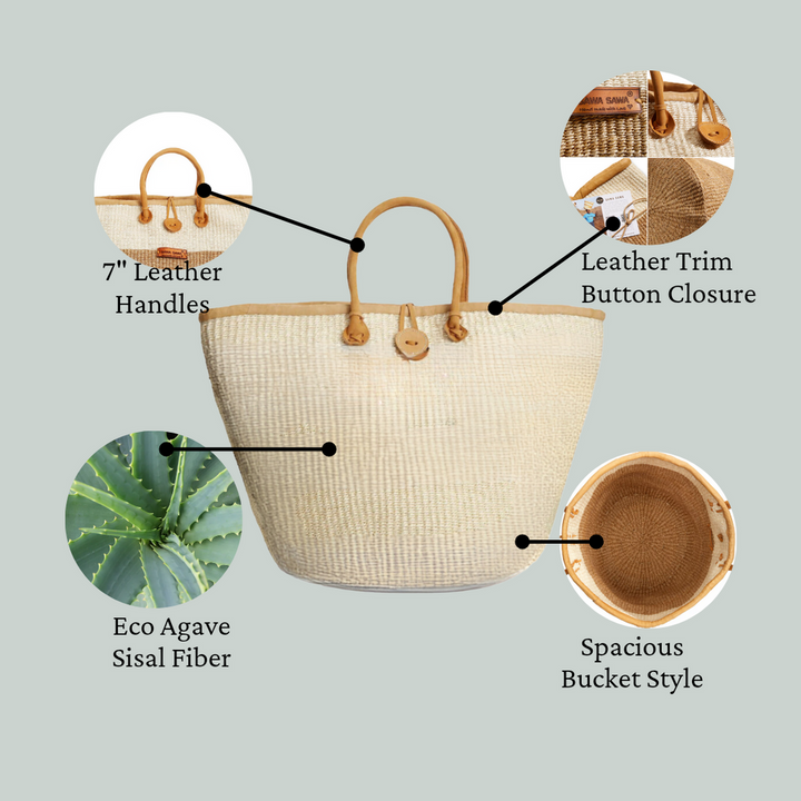 Peace Life Sisal Tote Basket Tote Bag