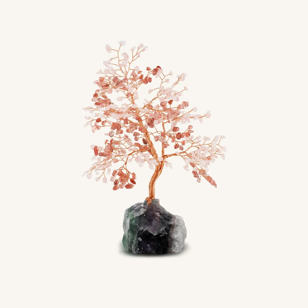 Loving Embrace Rose Quartz & Pink Tourmaline Feng Shui Tree