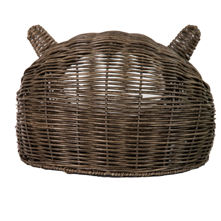 Huntley Pet Wicker Cat Shaped Play House Pet Bed with Cushion