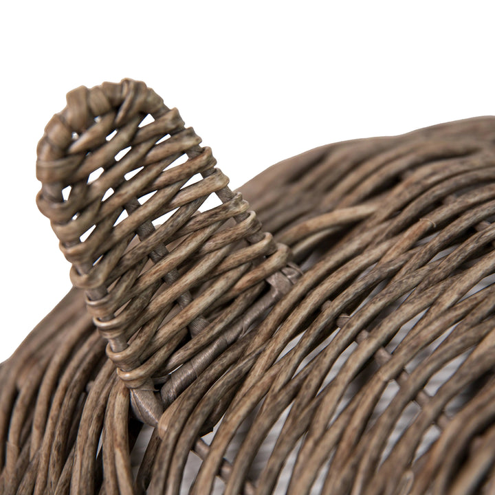 Huntley Pet Wicker Cat Shaped Play House Pet Bed with Cushion