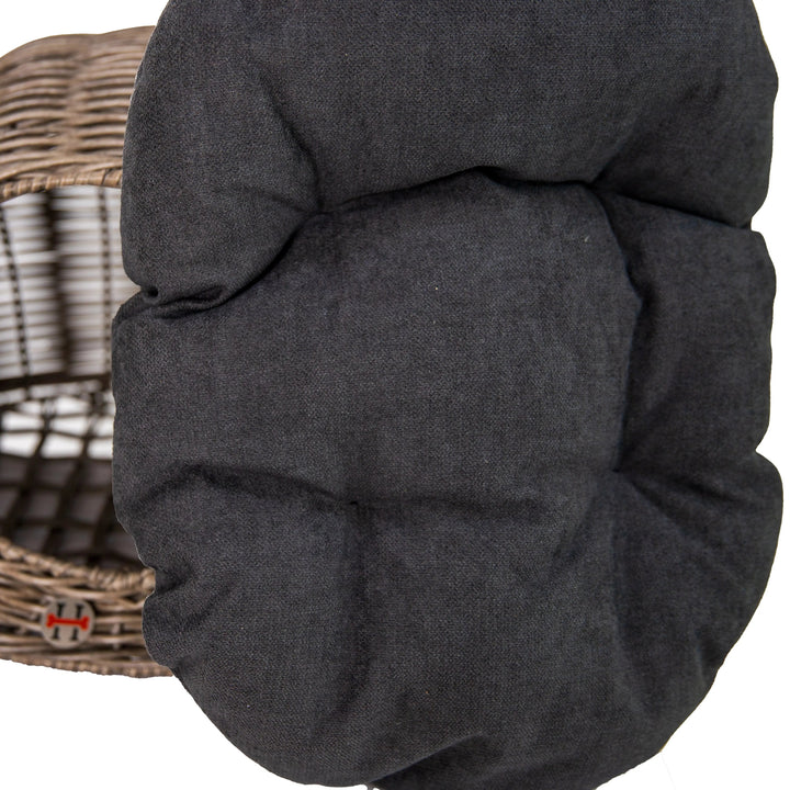 Huntley Pet Wicker Cat Shaped Play House Pet Bed with Cushion