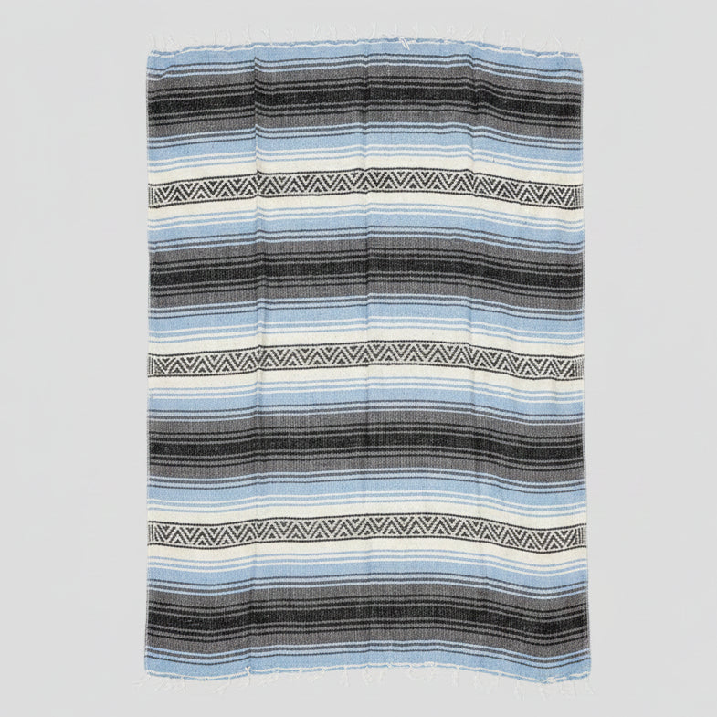 Light Blue Mexican Falsa Blanket