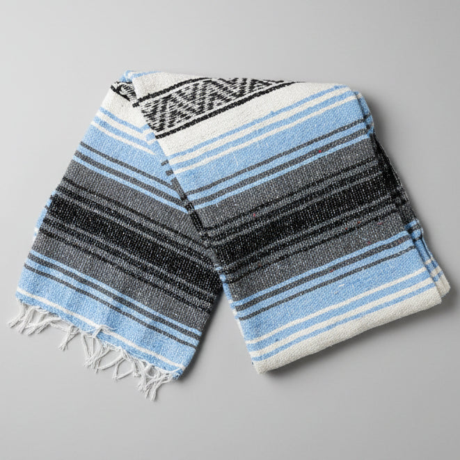 Light Blue Mexican Falsa Blanket