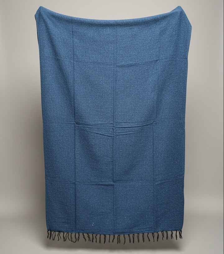 Solid Dark Blue Mexican Blanket