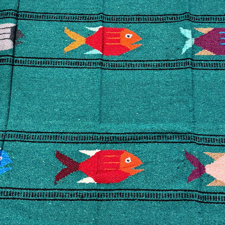 Midnight Teal Baja Fish Yoga Blanket