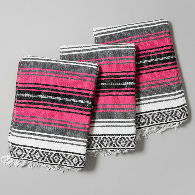 Hot Pink Mexican Falsa Blanket