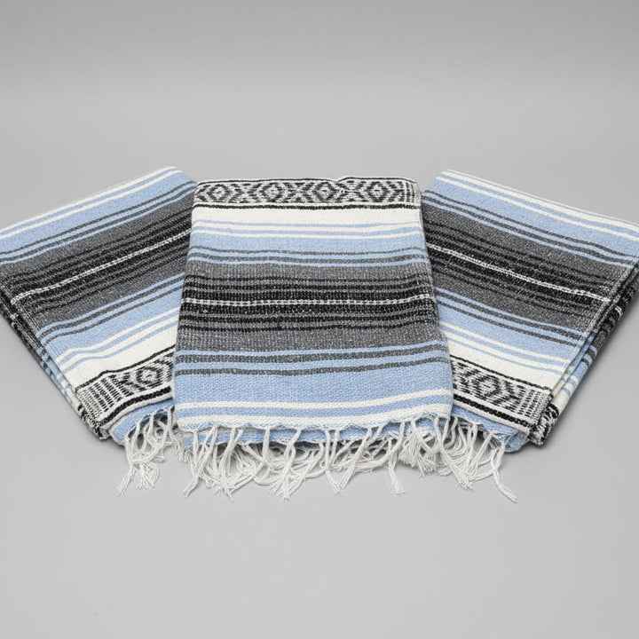 Light Blue Mexican Falsa Blanket
