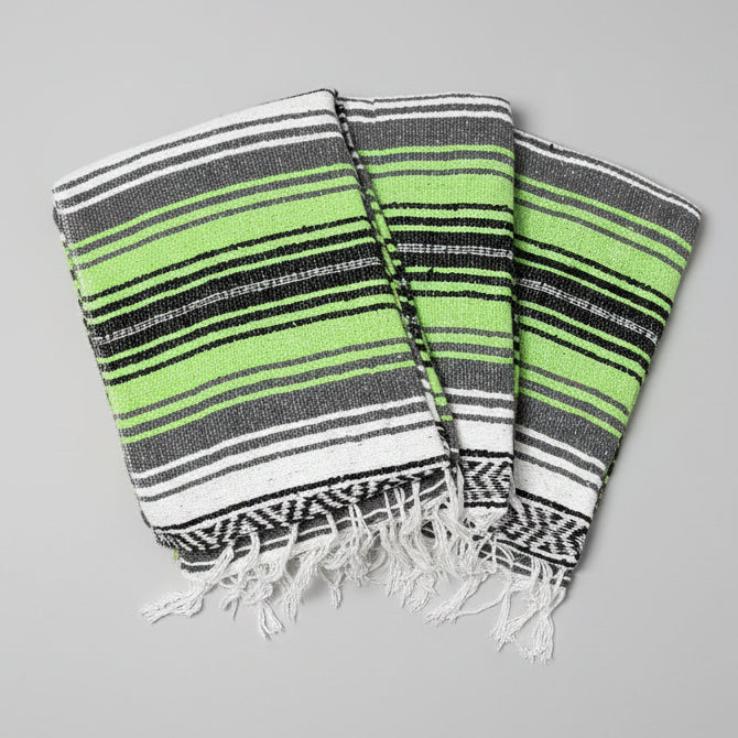 Bright Green Mexican Falsa Blanket