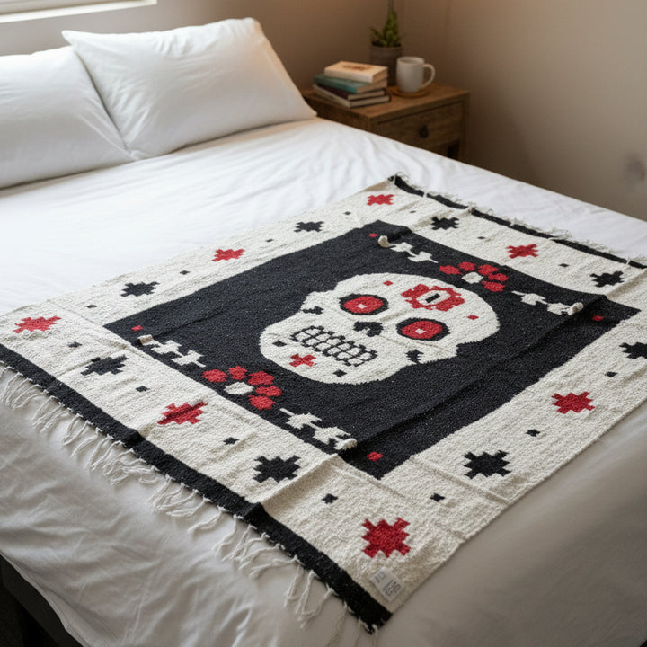 Day of The Dead Mexican Blanket | Dia de los Muertos