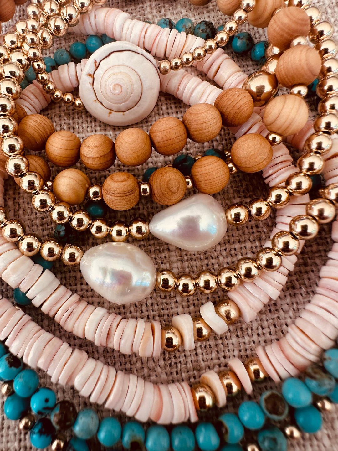 Pure Sea Shell + 14k Gold Filled || Stretch Anklet or Bracelet