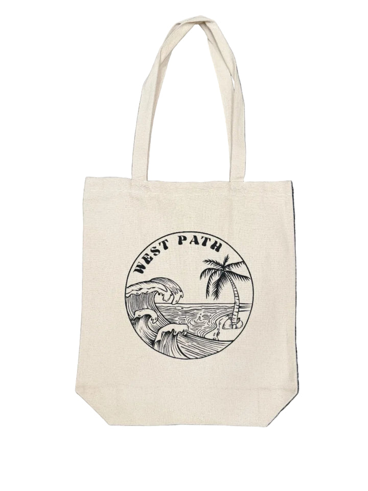 Organic Canvas Tote Bag - Island Wave
