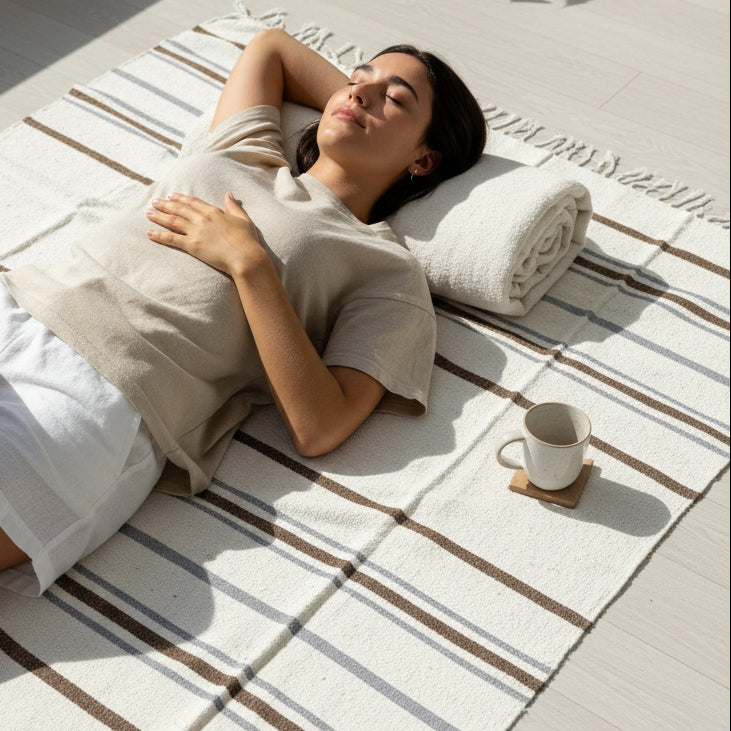 La Calma Striped Mexican blanket