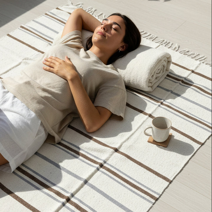 La Calma Striped Mexican blanket