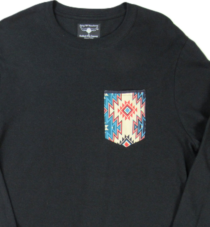 Southwest Print Long Sleeve - Pocket T-shirt - Made in USA