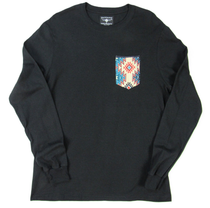 Southwest Print Long Sleeve - Pocket T-shirt - Made in USA