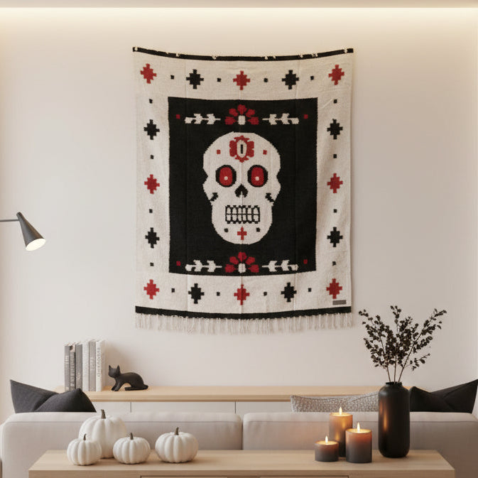 Day of The Dead Mexican Blanket | Dia de los Muertos