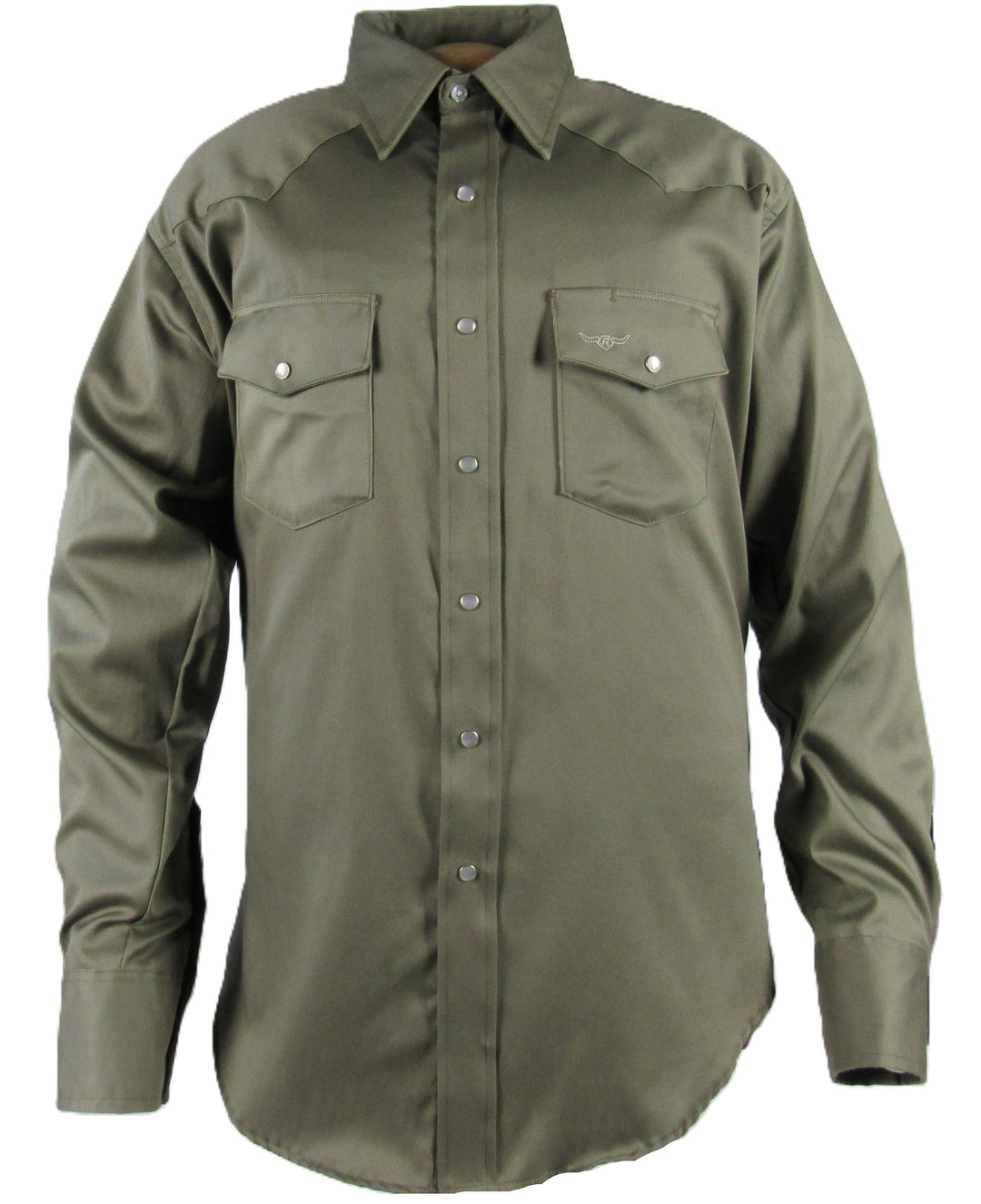 Prairie Twill Solid - Safari Green - Long Sleeve - Snaps - Classic Fit