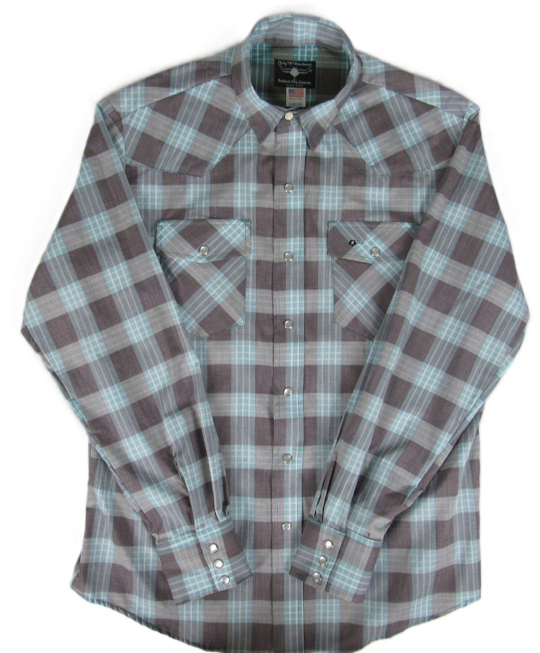Feather Plaids - Brown & Turquoise - Long Sleeve