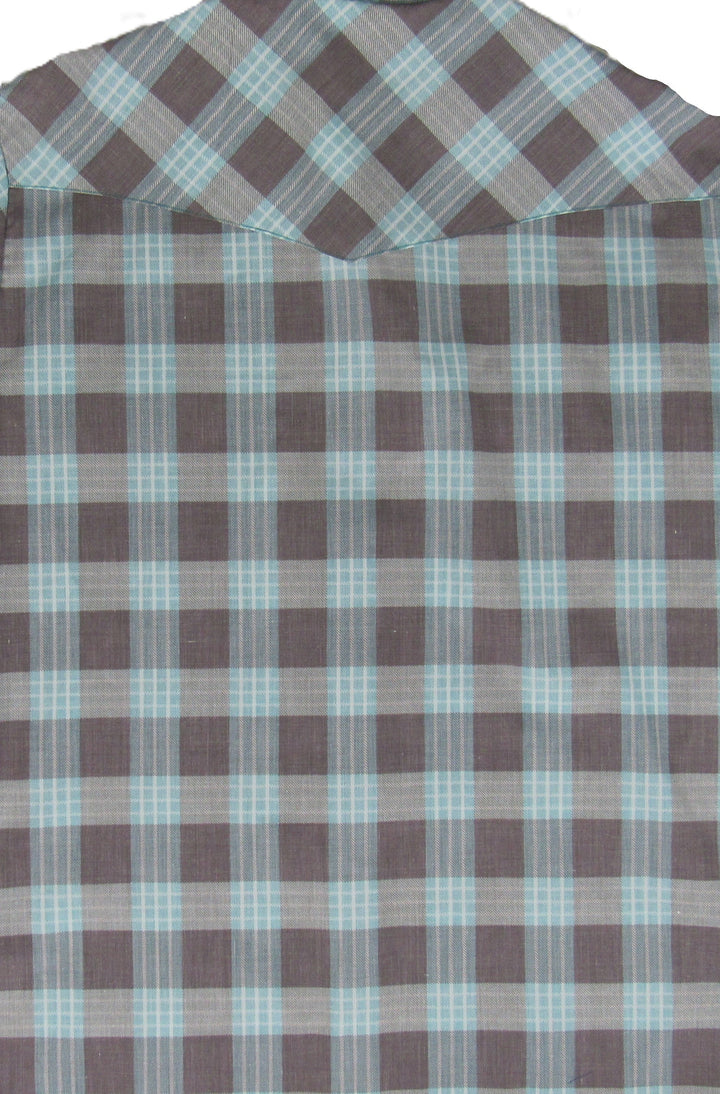 Feather Plaids - Brown & Turquoise - Long Sleeve