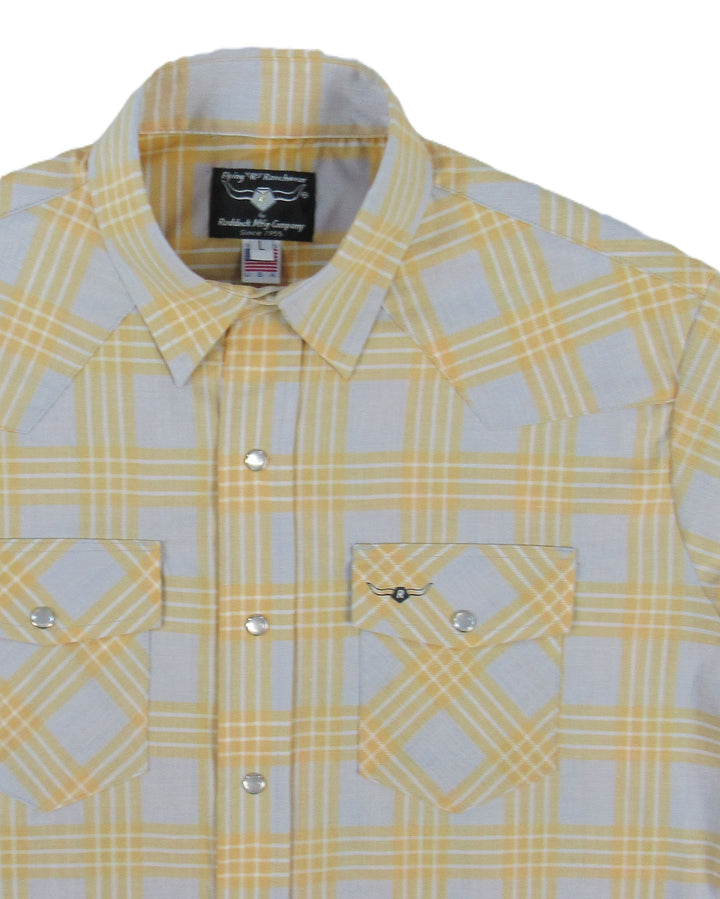 Feather Plaids - Gray & Yellow - Short Sleeve - NEW FIT