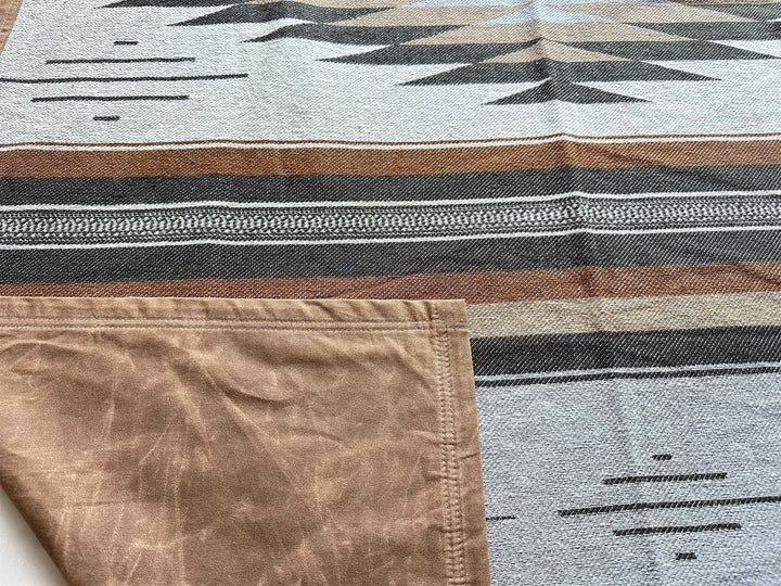 Waxed Canvas Outdoor Blanket / Bushcraft Blanket Bedroll - Diamond Weave