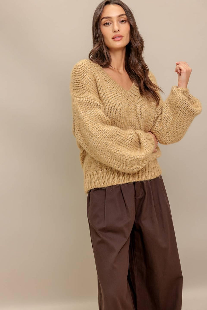 EARTHY TOUCH SWEATER KNIT TOP