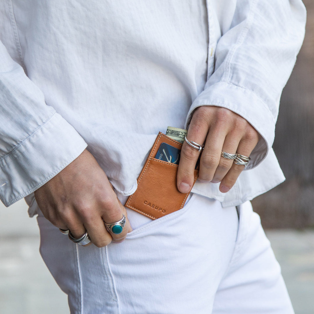 Minimalist Wallet with RFID protection - Natural