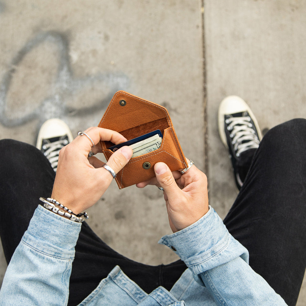 Mini Envelope Wallet with RFID Protection - Natural