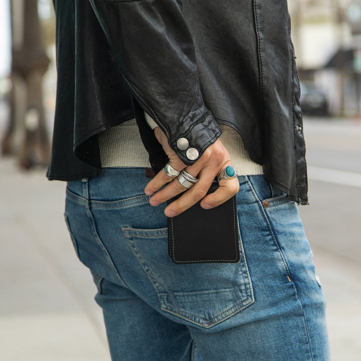 Large Billfold Wallet with RFID protection - Black