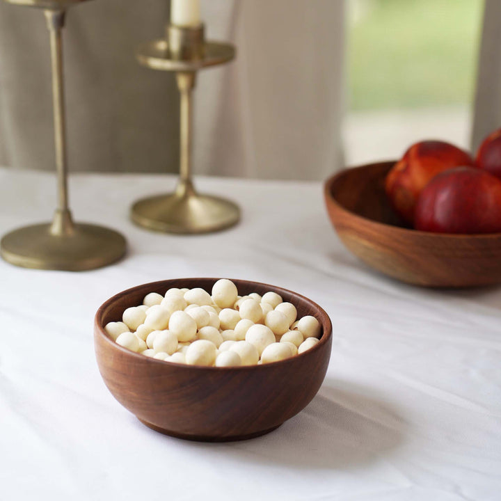Teak wood bowl handmade in Indonesia small size 5.9" x 2.3"