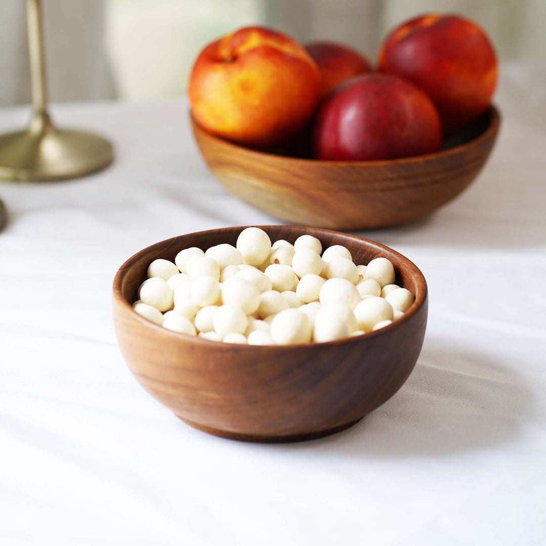 Teak wood bowl handmade in Indonesia small size 5.9" x 2.3"