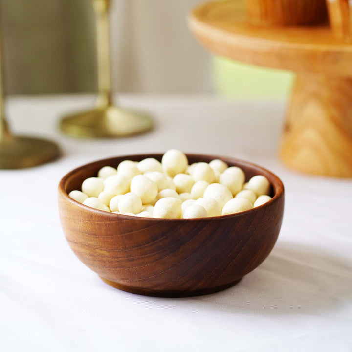 Teak wood bowl handmade in Indonesia small size 5.9" x 2.3"