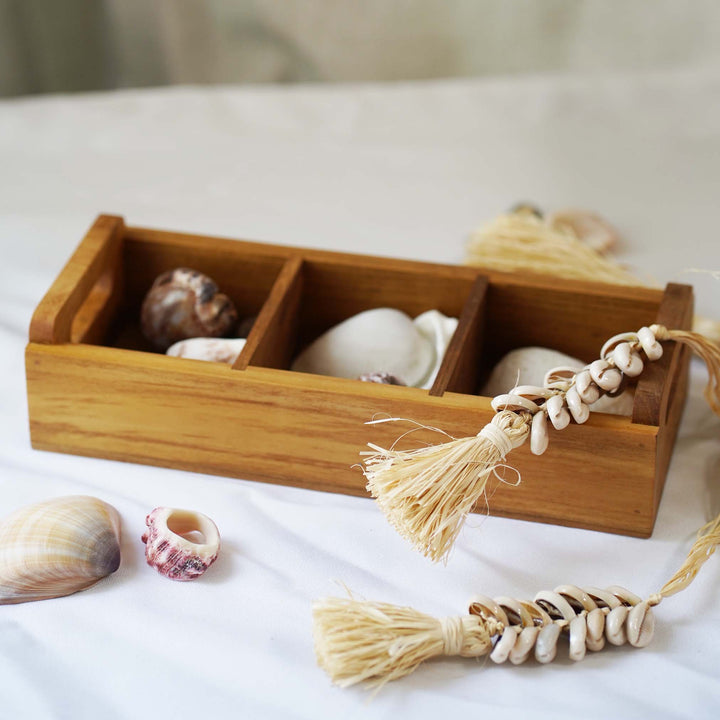 Teak Wood Rectangle Sugar Tray large