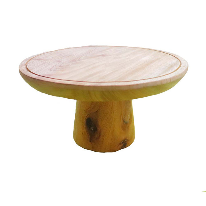 Mahogany Wood Cake Stand Medium Size, Handcarved Wooden Dessert Stand
