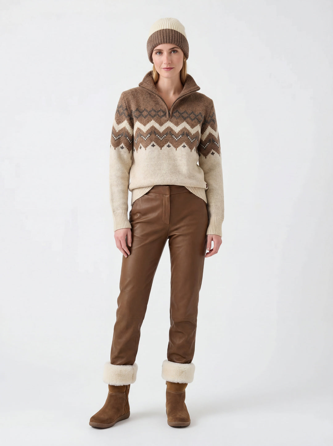 Skyward Alpaca/Wool Sweater (Brown)