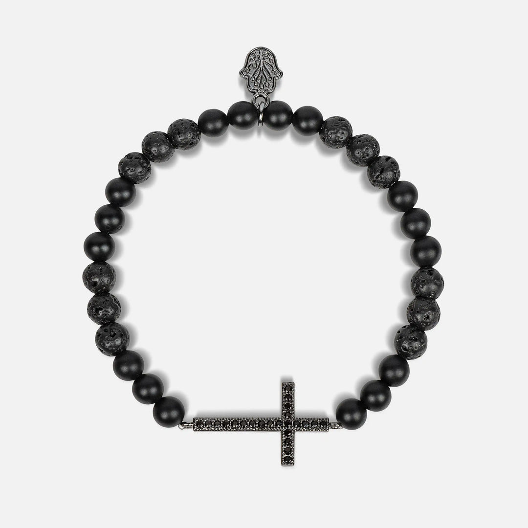 Rooted Faith Lava Cross Bracelet