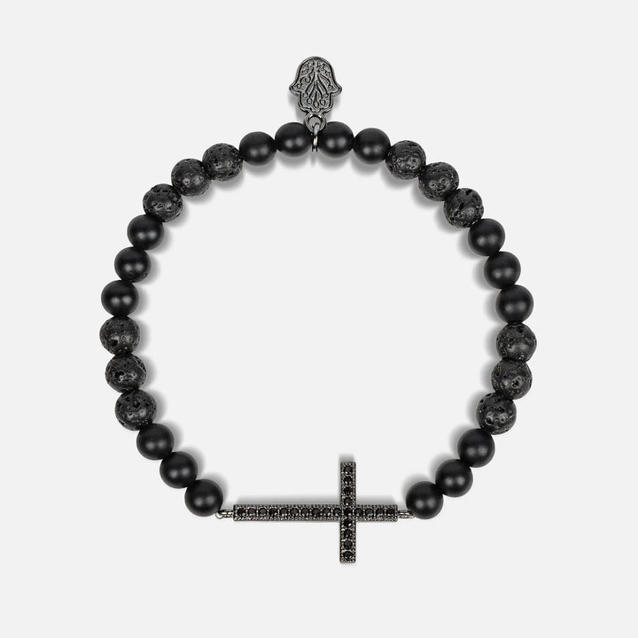 Rooted Faith Lava Cross Bracelet