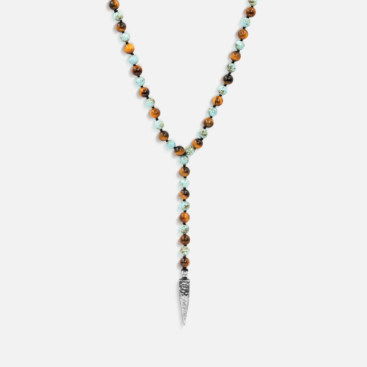 Sublime Tranquility 4 Symbol Tiger's Eye Turquoise Necklace